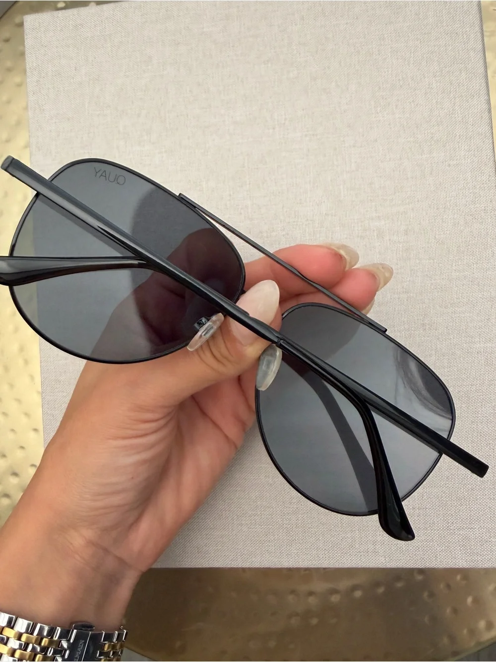 Quay Australia Black Aviator Sunglasses - Picture 3 of 4